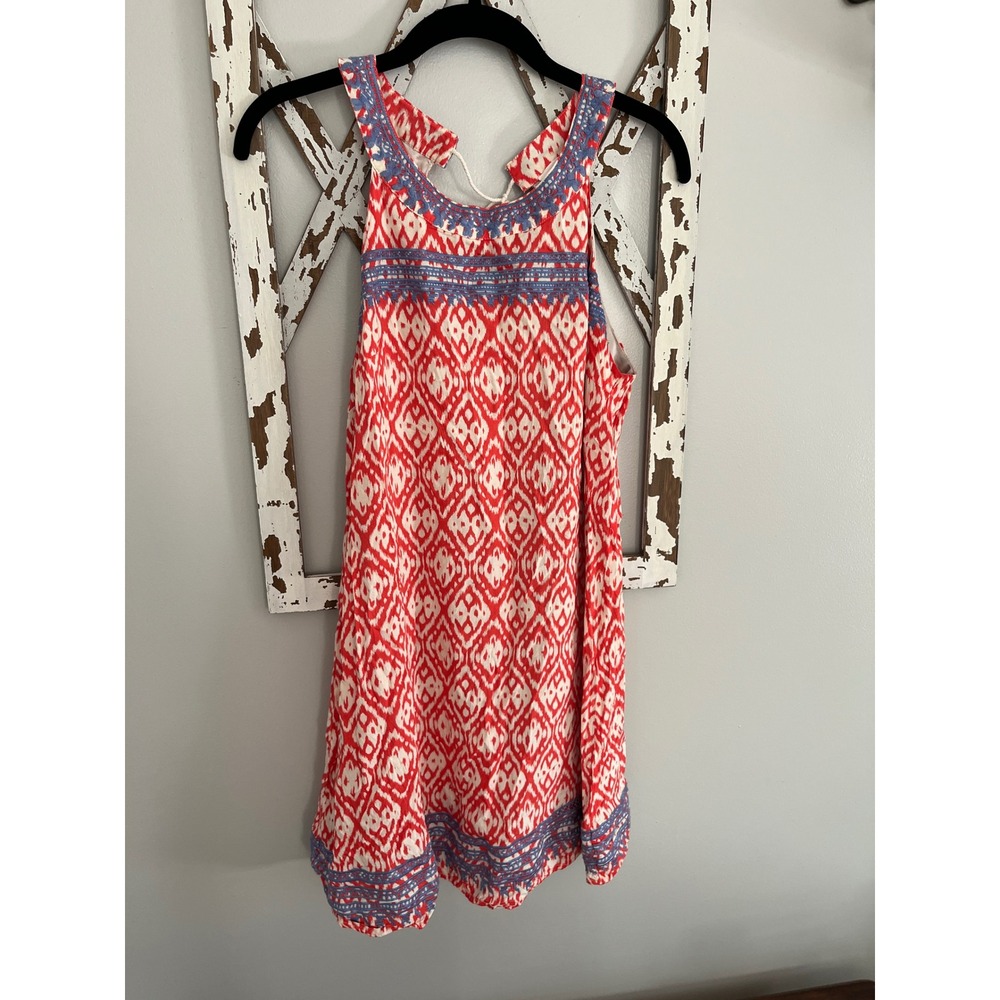 THML Women's Ikat Print Dress Back Tassel Tie Size Medium